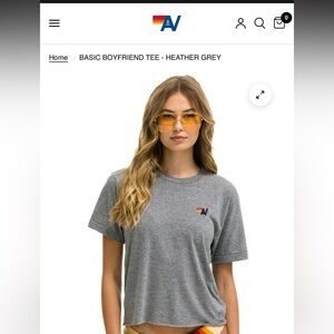 Aviator Nation Heather Grey Boyfriend Tee